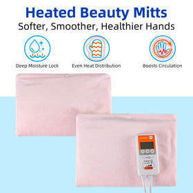 FOWARM heated beauty mitts with soft lining for moisturizing absorption.