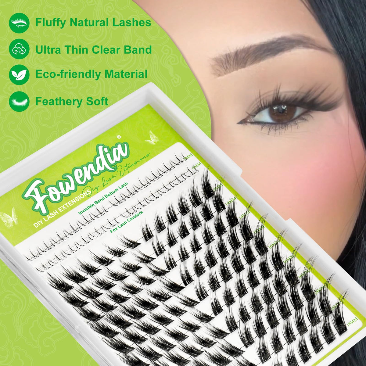 Fowendia lash bond applicator kit supports precise placement during DIY lash extensions.