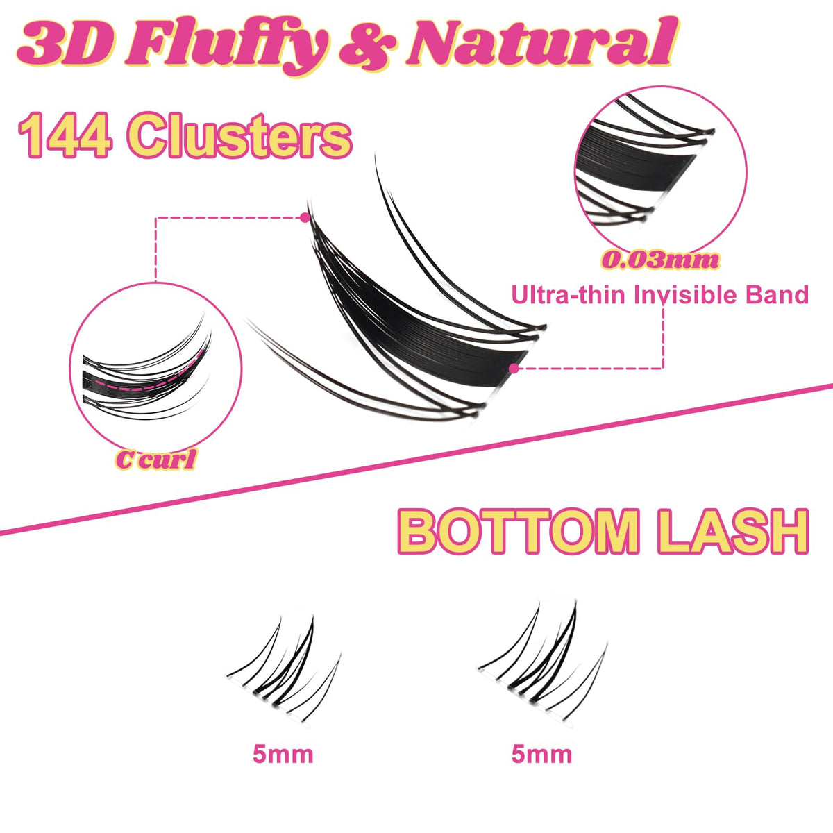Fowendia lash clusters step two with applicator for precise placement.