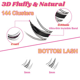 Fowendia lash clusters step two with applicator for precise placement.