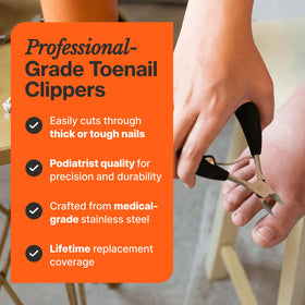 Fox Medical Equipment toenail clippers soft-grip side view aiding steady control
