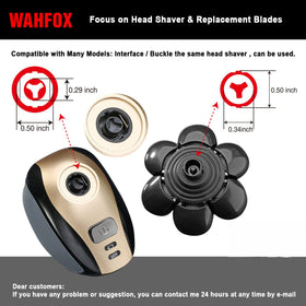 FOXSONIC 7 heads compatible with Wyklaus SHPAVVER shaver for easy swaps.