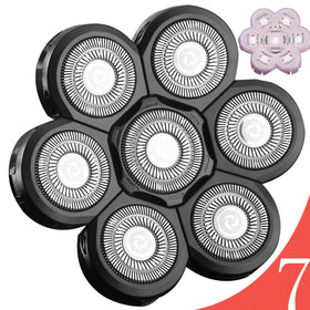 FOXSONIC 7-head replacement set for a smoother, precise shave across face and head.