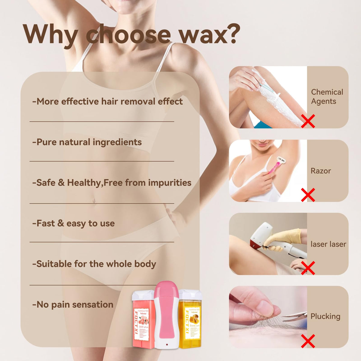 FOCTXI double-sided wax warmer melts quickly for faster sessions
