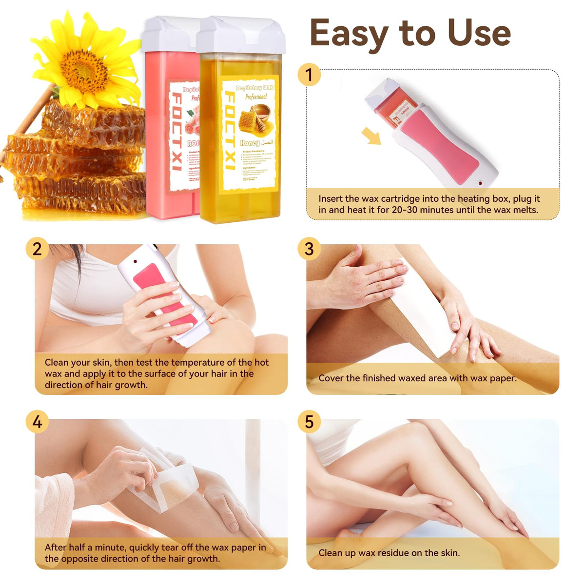 FOCTXI portable pink wax warmer ideal for home spa routines