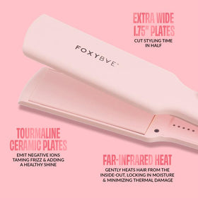 FoxyBae Sleek & Slay dual voltage label signals worldwide travel readiness.