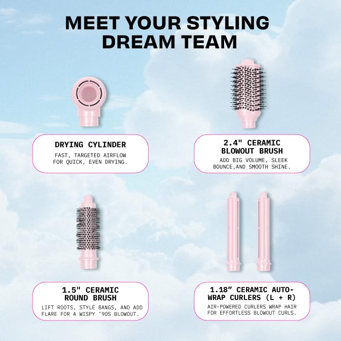 FoxyBae Super Styler Pro round brush adds volume and bounce for styling.