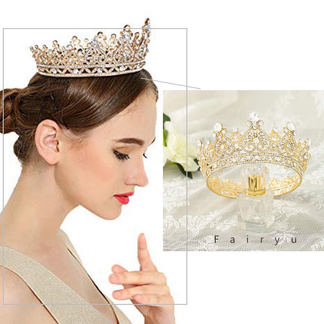 Foyte vintage gold hair crown ideal for engagements and pageants.