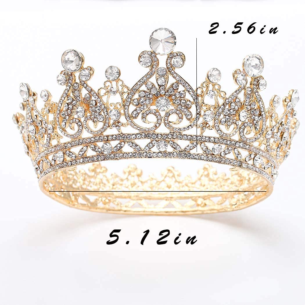 Foyte wedding crown with vintage gold finish, perfect for photos.