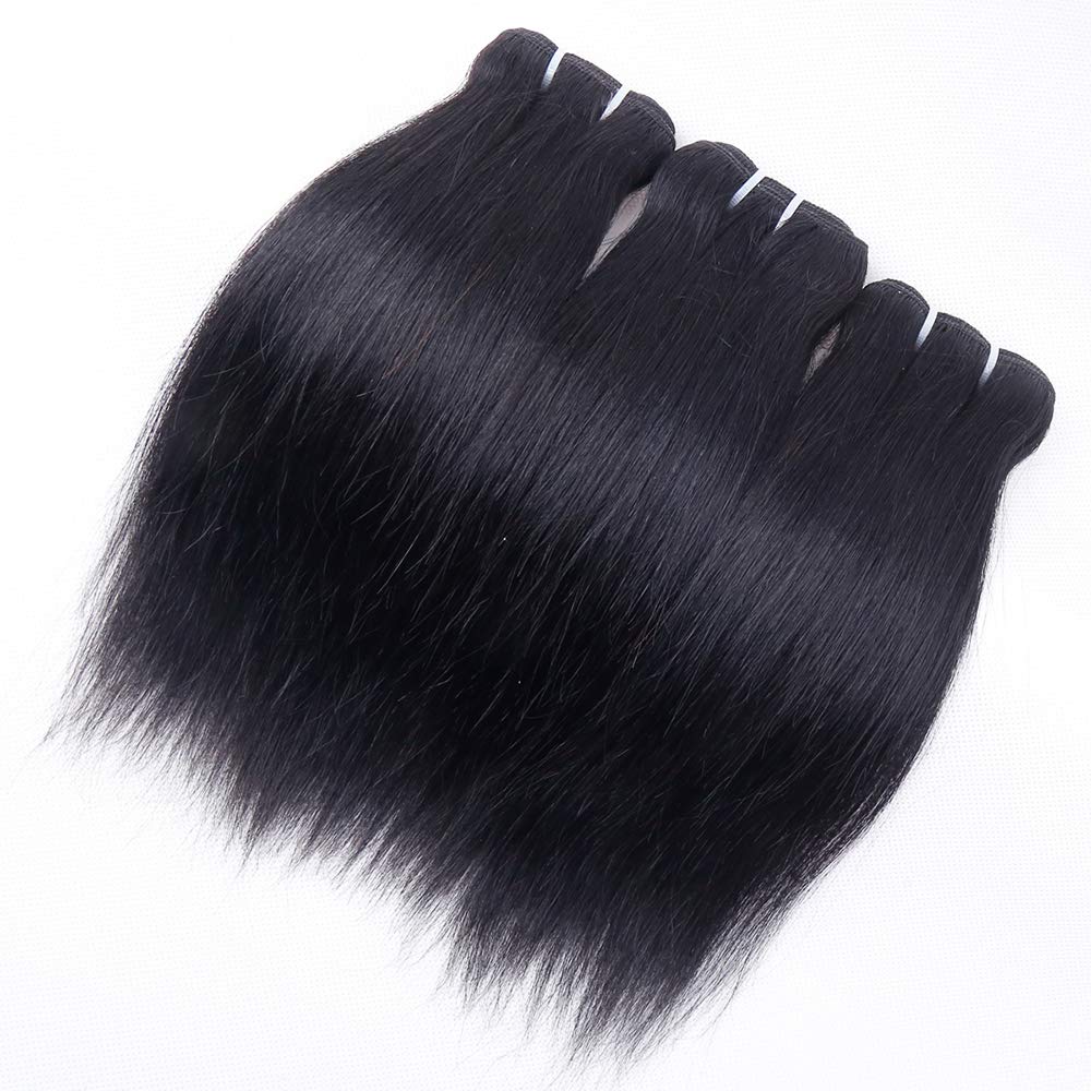 FQ Brazilian straight hair in natural black 1B color ready to customize