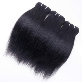 FQ Brazilian straight hair in natural black 1B color ready to customize