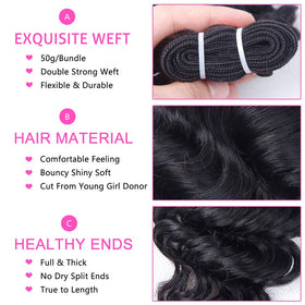 FQ bundles with double machine weft and shiny finish for easy wear