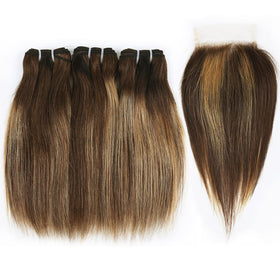 FQ ombre honey blond color showing sun-kissed gradient on straight hair.