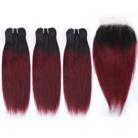 FQ short bob with closure for a seamless, low-maintenance look.