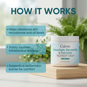 FQMUEV Calvris goldthread-kudzu ingredients closeup highlights botanical soothing power.