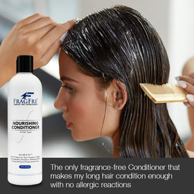 FRAGFRE conditioner texture cream swatch shows rich deep conditioning for hair.