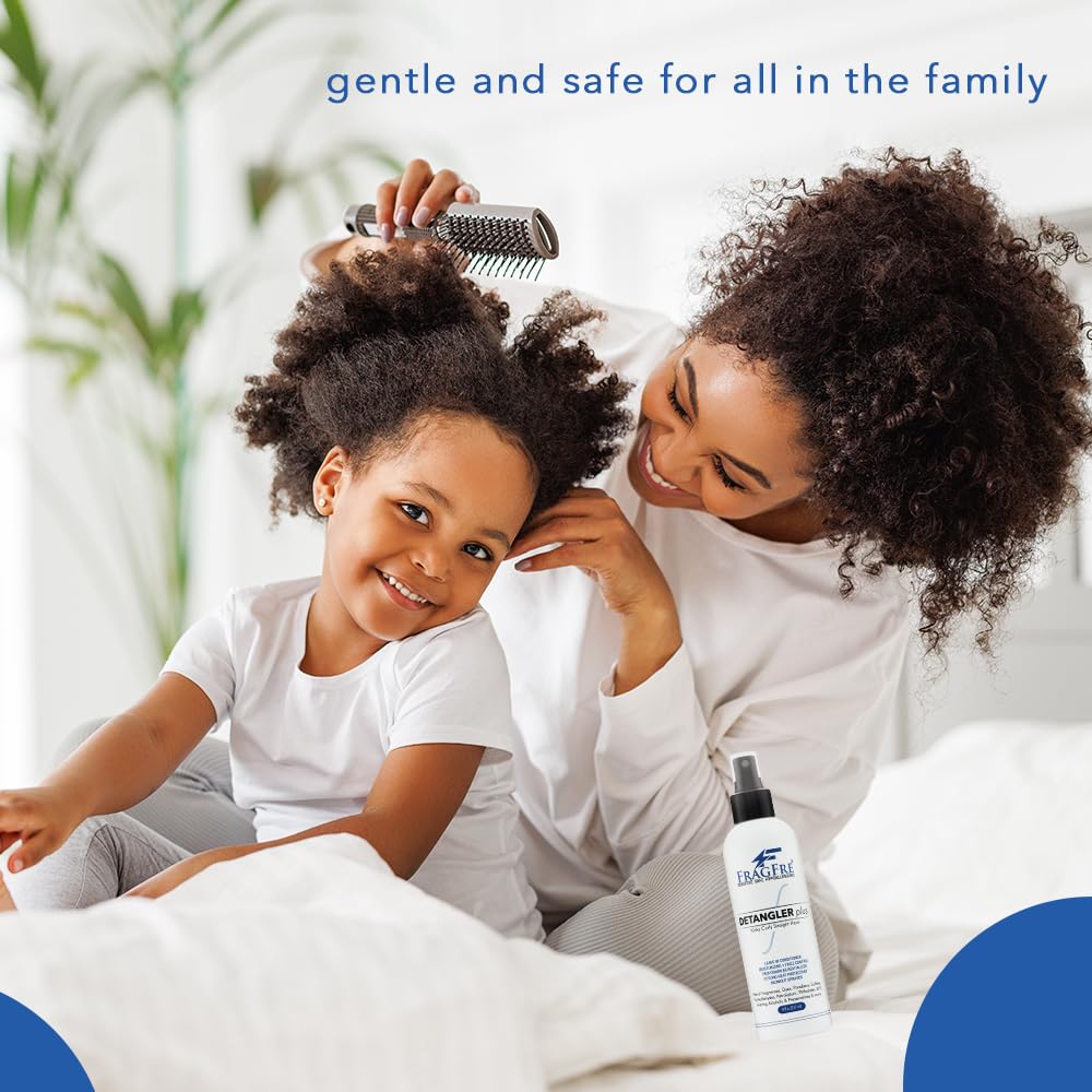 FRAGFRE Detangler-plus color-safe formula helps preserve vibrant color.