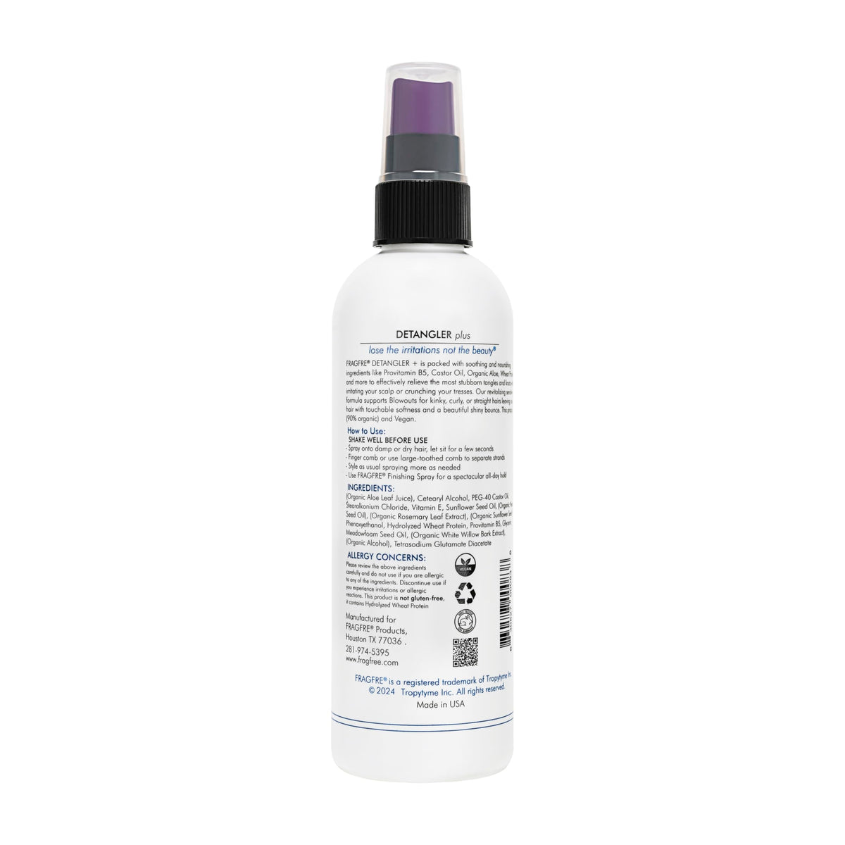FRAGFRE Detangler-plus leave-in conditioning for daily styling.