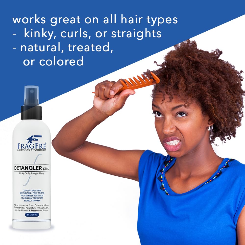 FRAGFRE Detangler-plus vegan cruelty-free formulation supports ethical hair care.