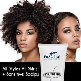 FRAGFRE gel close-up shows alcohol-free formula ideal for daily use.