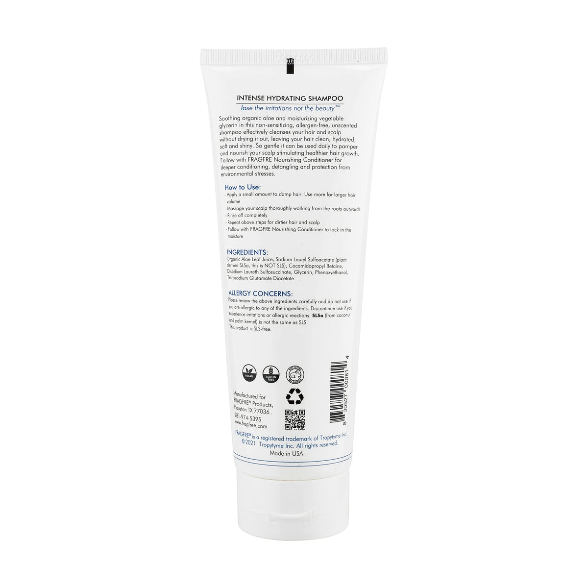 FRAGFRE fragrance-free shampoo for travel shows portable bottle for on-the-go care