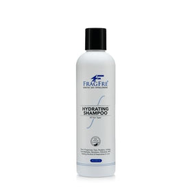 FRAGFRE Hydrating Sensitive Skin Shampoo bottle for all hair types, promotes softness.