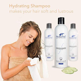 FRAGFRE Hydrating Sensitive Skin Shampoo color-safe formula preserves vibrancy.