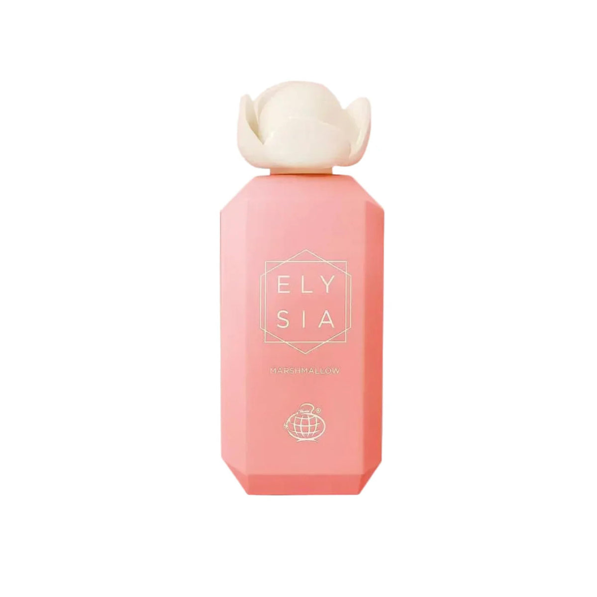 Fragrance World Elysia Marshmallow bottle pour—playful, sweet aroma for daily wear