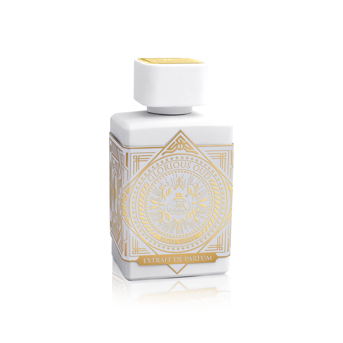Fragrance World Glorious Oud Royal Blanc packaging signals a premium scent experience for special occasions