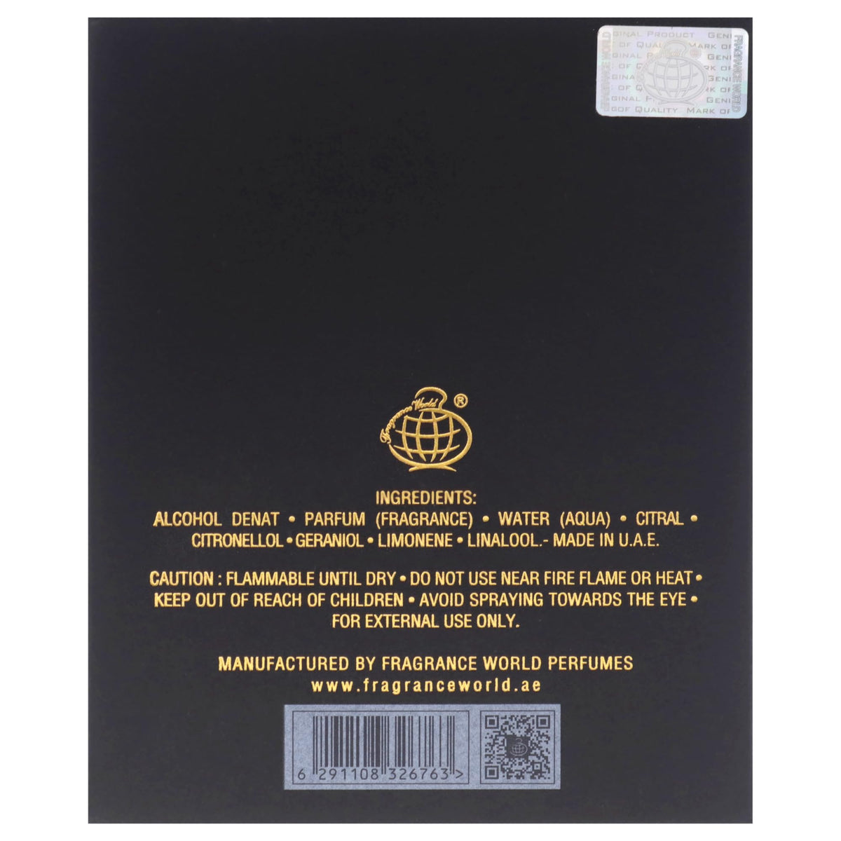 Fragrance World Imperium EDP outer box presentation ready for display