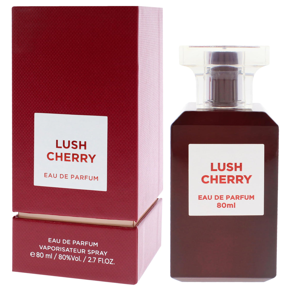 Fragrance World Lush Cherry note graphic showing cherry and amber facets