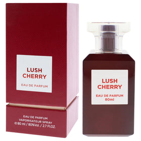 Fragrance World Lush Cherry note graphic showing cherry and amber facets