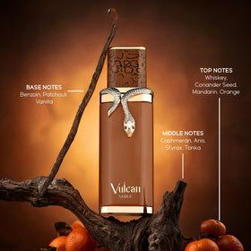 Fragrance World Vulcan Sable bottle cap highlighting premium packaging.
