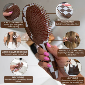 FRAMAR Detangler bristles closeup showing flexible tips glide through hair