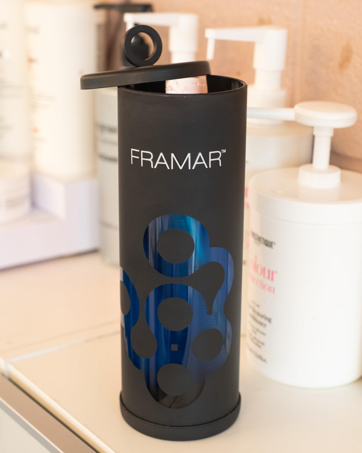 FRAMAR disinfectant jar measuring windows help monitor liquid depth at a glance.