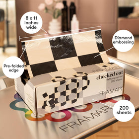 FRAMAR embossed salon foil offers durability and reduced tearing during highlighting