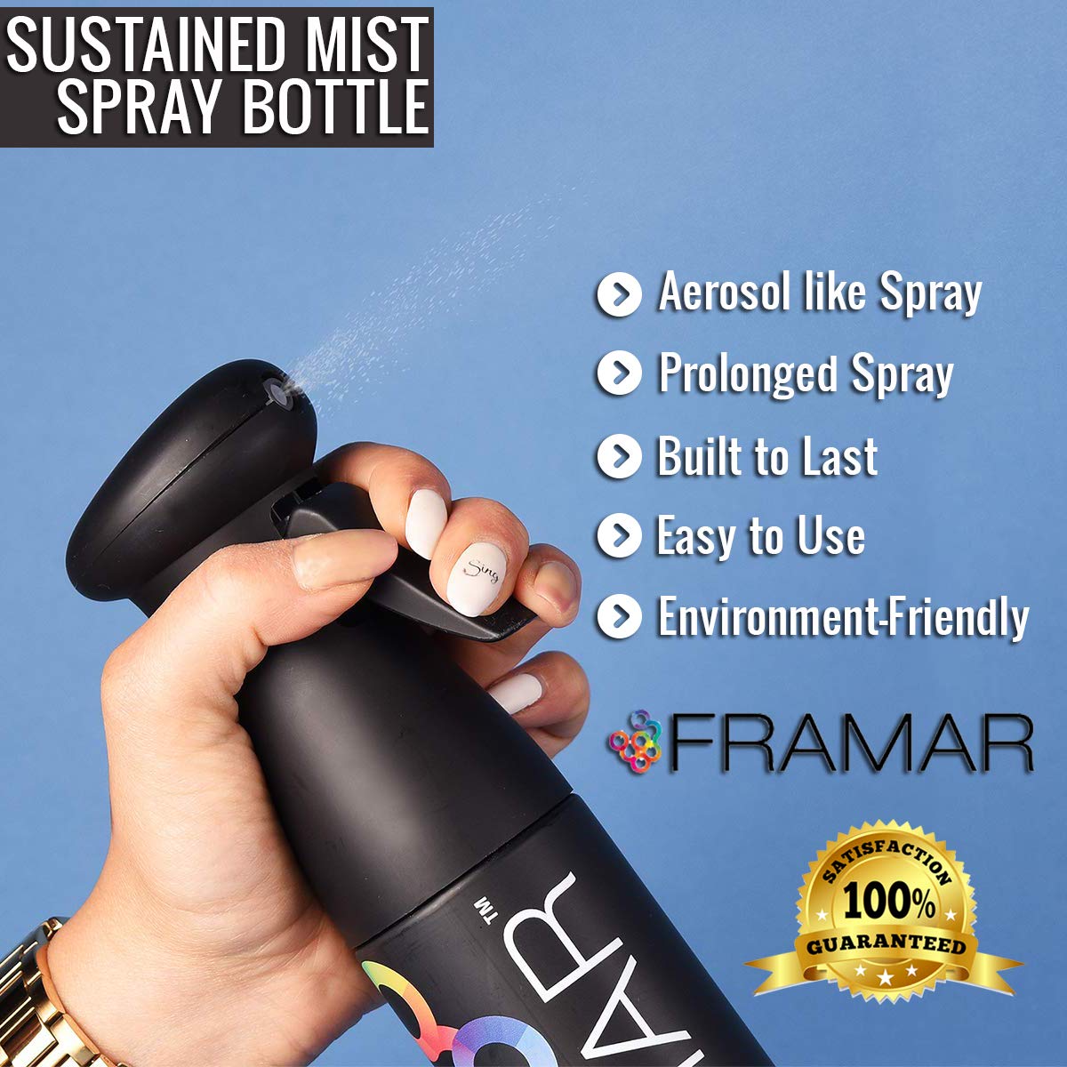 FRAMAR hair mister for plants and cleaning uses a fine, controlled spray