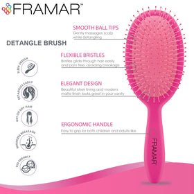 FRAMAR knot-removal brush eases tangles for kids and adults.