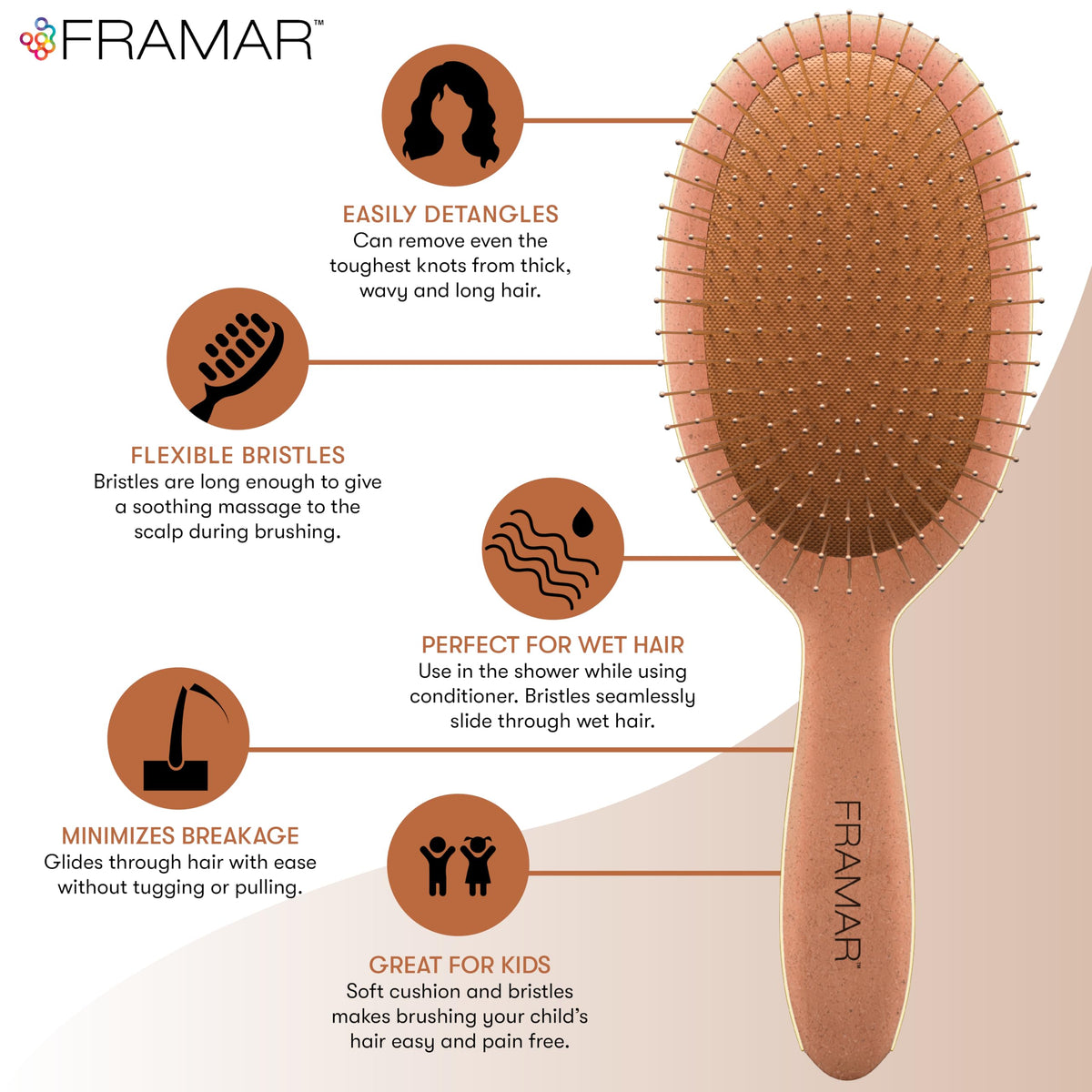 FRAMAR quick detangling supports busy morning routines