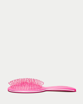 FRAMAR pink handle hairbrush smoothly glides through hair for quick styling.
