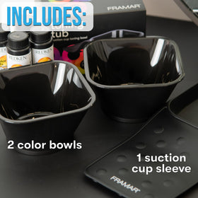 Framar Toning Tub attached to a shampoo bowl demonstrates stable placement
