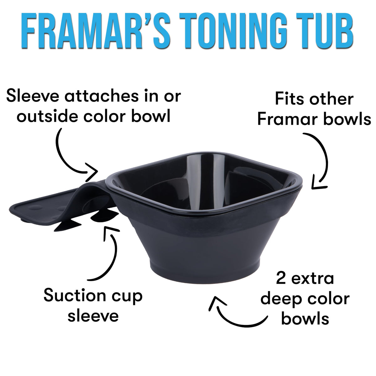 Framar Toning Tub two color bowls ready for toner mixing and cleanup
