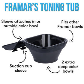 Framar Toning Tub two color bowls ready for toner mixing and cleanup