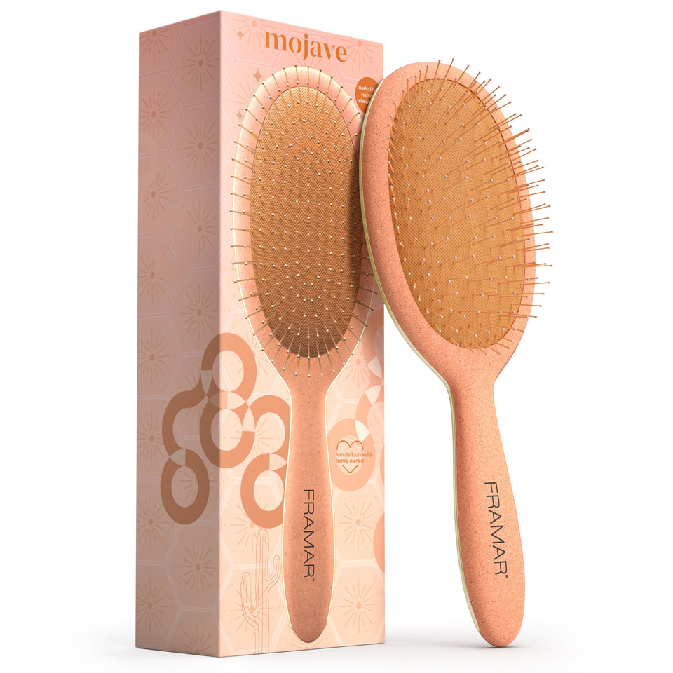 FRAMAR Wet Hair Brush Detangler with soft bristles for painless wet detangling