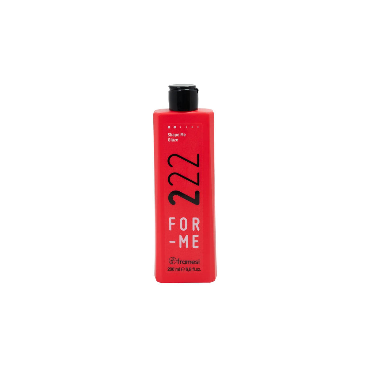 Framesi FOR-ME 222 Shape Me Glaze bottle offering natural, lightweight hold for versatile styling.