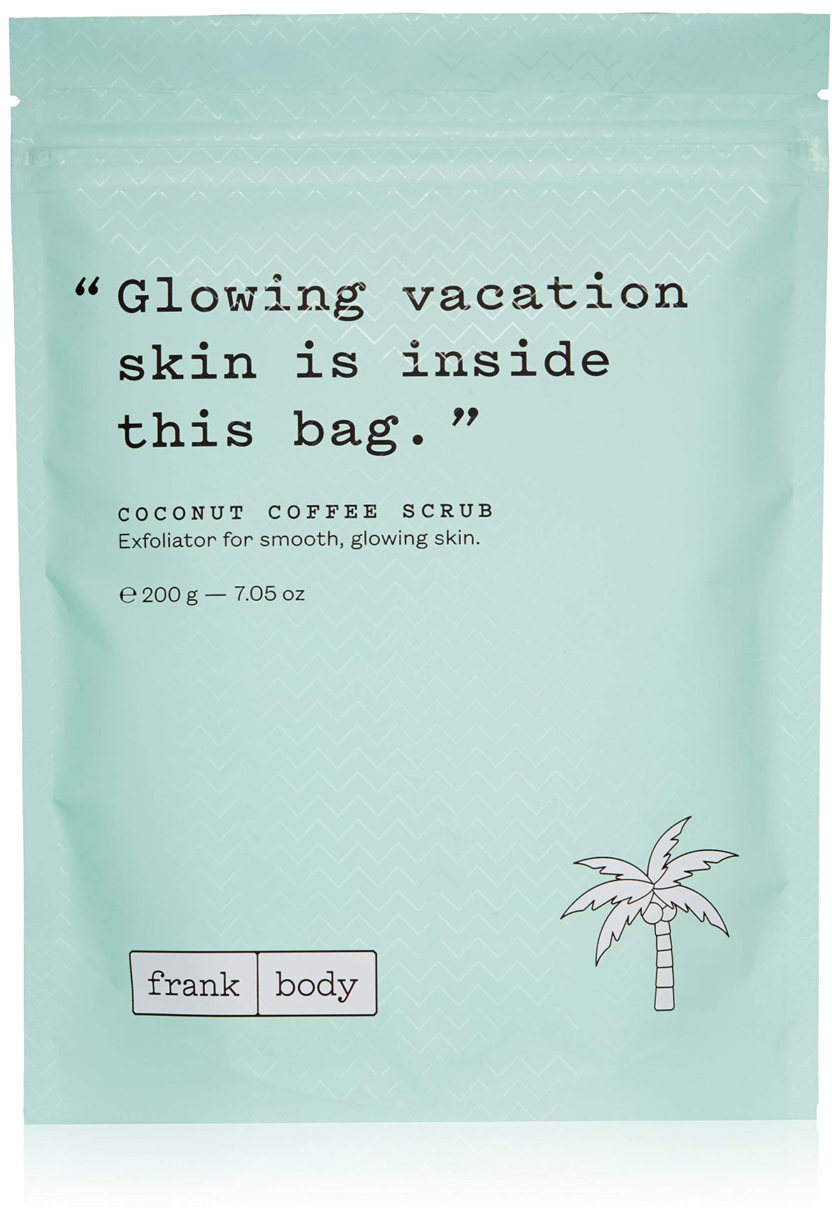 Frank Body Coconut Coffee Scrub jar showing rich texture for exfoliation and hydration.