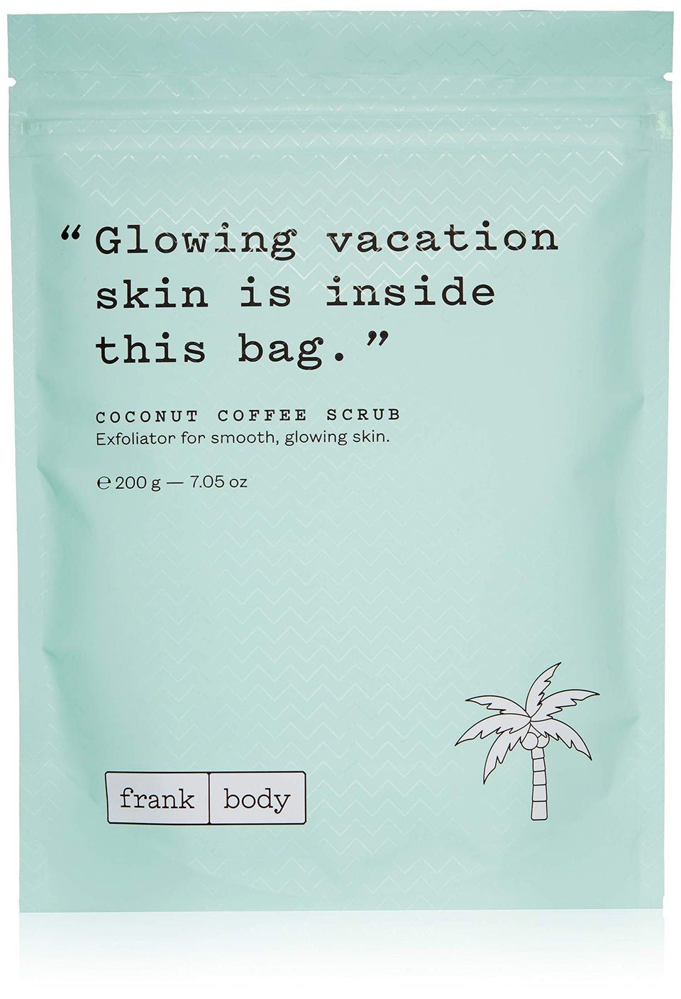 Frank Body Coconut Coffee Scrub jar showing rich texture for exfoliation and hydration.