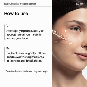FRANKLY Niacinamide serum texture delivering a lightweight matte look