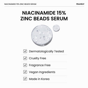 FRANKLY Niacinamide zinc serum box highlights a clean vegan formula