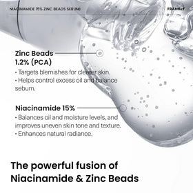 FRANKLY Niacinamide serum pump dispensing fresh beads for skin application